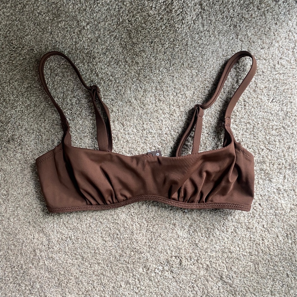 SKIMS Brown Bikini Top